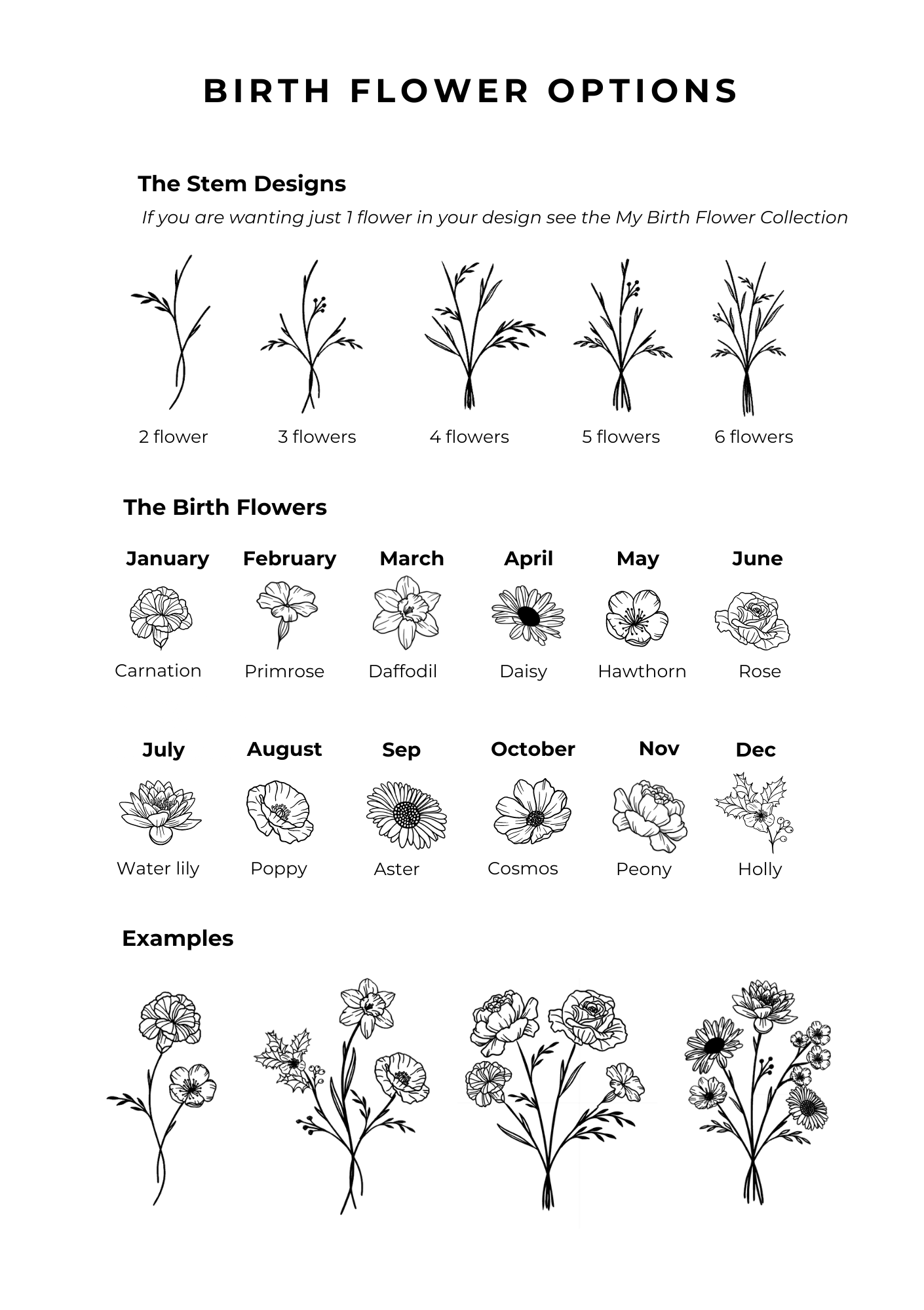 My Family Bunch ~ Birth Flower Collection